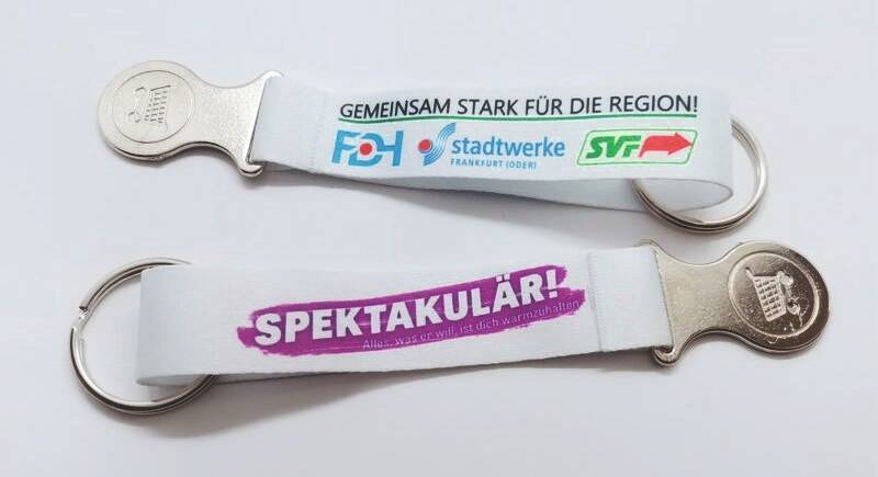 10 Stk. Einkaufswagenlöser aus Metall mit sublimierbarem Band